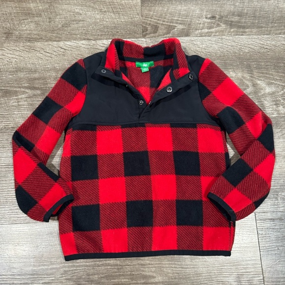 DIP TODDLER RED AND BLACK PLAID FLEECE SWEATER SIZE 4t - Picture 1 of 6